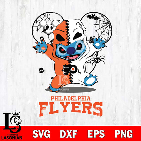 Philadelphia Flyers Stitch Horror Halloween 2 Svg Eps Dxf Png File, Digital Download, Instant Download