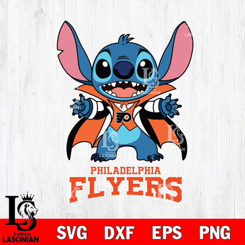 Philadelphia Flyers Stitch Vampire halloween Svg Eps Dxf Png File, NHL svg, Digital Download, Instant Download