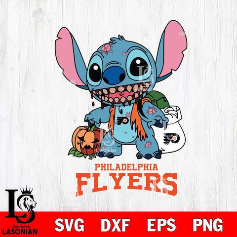 Philadelphia Flyers Stitch Zombie Svg Eps Dxf Png File, NHL svg, Digital Download, Instant Download