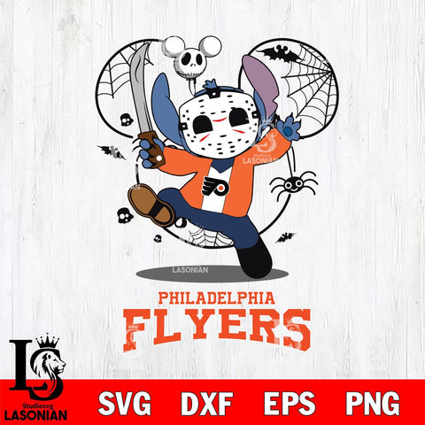 Philadelphia Flyers Stitch jason voorhees Halloween Svg Eps Dxf Png File, Digital Download, Instant Download