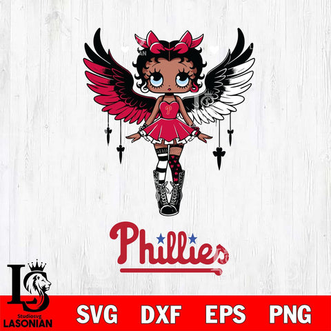 Philadelphia Phillies Anglel Black Fan Girl Betty Boop