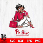 Philadelphia Phillies Awesome Black Fan Girl Betty Boop