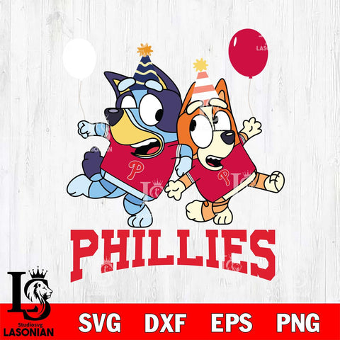 Philadelphia Phillies Bluey & Bingo 11 Svg Eps Dxf Png File, MLB svg, Digital Download, Instant Download