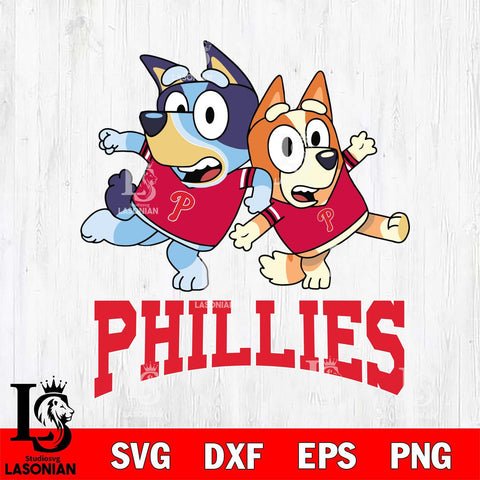 Philadelphia Phillies Bluey & Bingo 13 Svg Eps Dxf Png File, MLB svg, Digital Download, Instant Download