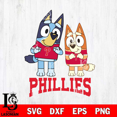 Philadelphia Phillies Bluey & Bingo 6 Svg Eps Dxf Png File, MLB svg, Digital Download, Instant Download