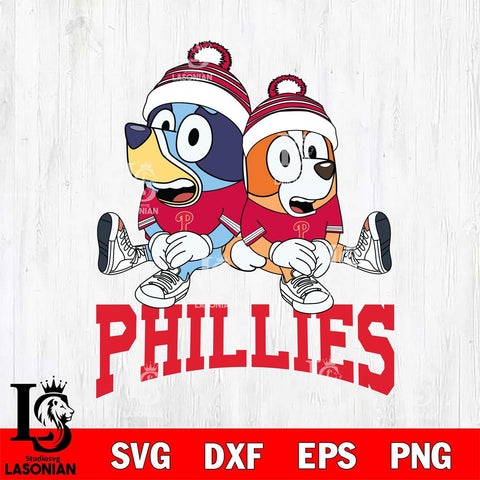 Philadelphia Phillies Bluey & Bingo 8 Svg Eps Dxf Png File, MLB svg, Digital Download, Instant Download