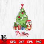 Philadelphia Phillies Bluey Chilli Christmas Tree Svg Eps Dxf Png File, Digital Download