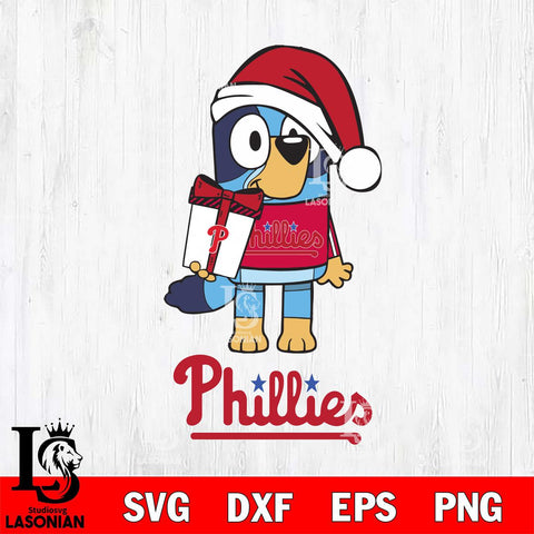 Philadelphia Phillies Bluey Christmas Svg Eps Dxf Png File, Digital Download