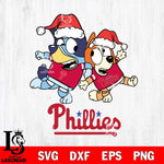 Philadelphia Phillies Bluey Christmas Holiday Svg Eps Dxf Png File, Digital Download