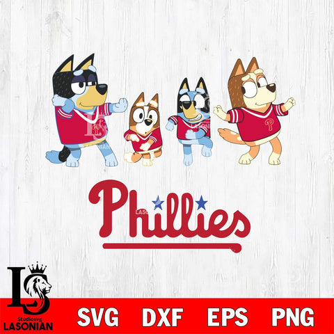 Philadelphia Phillies Bluey Dance Mode Squats Svg Eps Dxf Png File, Digital Download, Instant Download