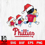 Philadelphia Phillies Bluey Family Christmas Svg Eps Dxf Png File, Digital Download