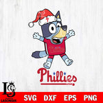 Philadelphia Phillies Bluey Happy Christmas Svg Eps Dxf Png File, Digital Download