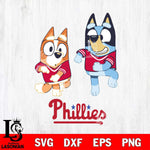 Philadelphia Phillies Bluey with Chilli Dance Svg Eps Dxf Png File, Digital Download, Instant Download