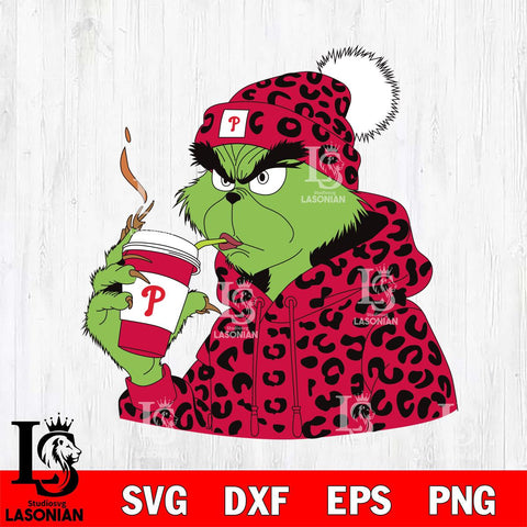 Philadelphia Phillies Boujee Grinch 8 Svg Eps Dxf Png File, Digital Download, Instant Download