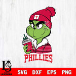 Philadelphia Phillies Boujee Grinch Christmas Cut Files Cricut, Svg Dxf Eps Png file , Silhouette