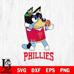 Philadelphia Phillies Christmas Bluey Bandit Heeler Cricut , Christmas Svg , Bluey svg , Digital Download, dxf eps png pdf file