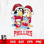 Philadelphia Phillies Christmas Bluey Family Sport Cricut , Christmas Svg , Bluey svg , Digital Download, dxf eps png pdf file