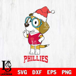 Philadelphia Phillies Christmas Bluey Honey Sport Cricut , Christmas Svg , Bluey svg , Digital Download, dxf eps png pdf file