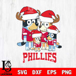 Philadelphia Phillies Christmas Bluey Santa Family Cricut , Christmas Svg , Bluey svg , Digital Download, dxf eps png pdf file