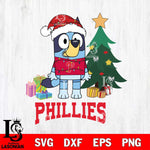 Philadelphia Phillies Christmas Bluey Tree Sport Cricut , Christmas Svg , Bluey svg , Digital Download, dxf eps png pdf file