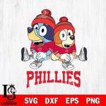 Philadelphia Phillies Christmas Bluey & Bingo Sit Cricut , Christmas Svg , Bluey svg , Digital Download, dxf eps png pdf file