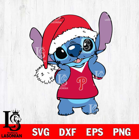 Philadelphia Phillies Cute Stitch Christmas SVG DXF EPS PNG file, Cut file cricut, Instant Download