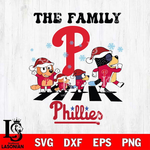 Philadelphia Phillies Family Bluey Christmas Svg Eps Dxf Png File, Digital Download