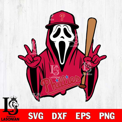 Philadelphia Phillies Ghostface 2 Svg Eps Dxf Png File, Digital Download, Instant Download