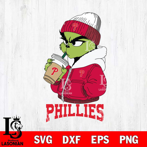 Philadelphia Phillies Grinch Bougie Sport Svg Eps Dxf Png File, Digital Download, Instant Download