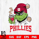 Philadelphia Phillies Grinch Cofffe Hoodie Cut Files Cricut, Svg Dxf Eps Png file , Silhouette