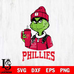 Philadelphia Phillies Grinch Football Christmas Cut Files Cricut, Svg Dxf Eps Png file , Silhouette