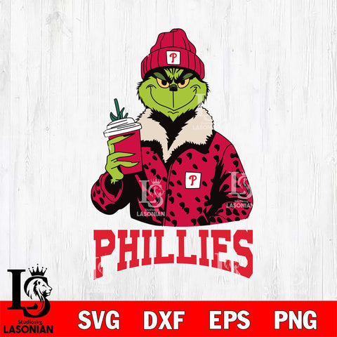 Philadelphia Phillies Grinch Leopard Svg Eps Dxf Png File, Digital Download, Instant Download