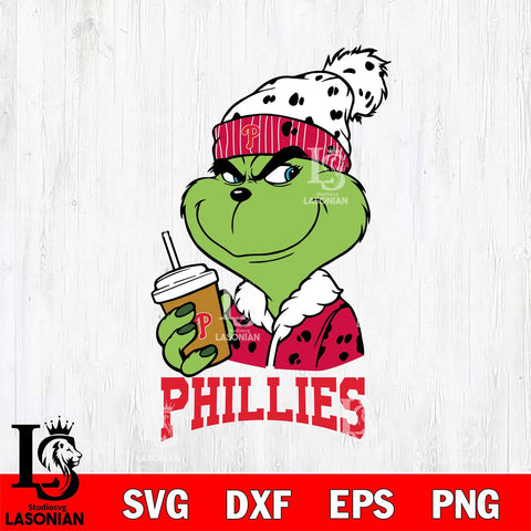 Philadelphia Phillies Grinch hat Svg Eps Dxf Png File, Digital Download, Instant Download