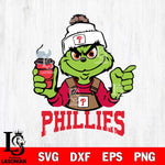 Philadelphia Phillies Grinch with coffee Svg Eps Dxf Png File, Digital Download, Instant Download