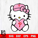 Philadelphia Phillies Hello Kitty Pink Baseball 4 Svg Eps Dxf Png File, MLB svg, Digital Download, Instant Download