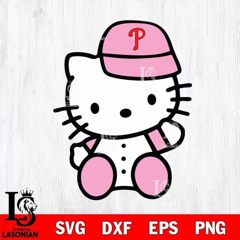 Philadelphia Phillies Hello Kitty Pink Baseball 5 Svg Eps Dxf Png File, MLB svg, Digital Download, Instant Download