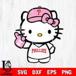 Philadelphia Phillies Hello Kitty Pink Baseball 9 Svg Eps Dxf Png File, MLB svg, Digital Download, Instant Download