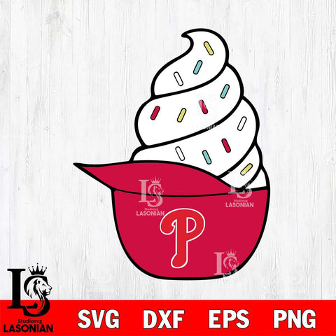 Philadelphia Phillies Ice Cream Hat Svg Eps Dxf Png File, Digital Download, Instant Download