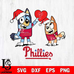 Philadelphia Phillies Love Bluey Christmas Svg Eps Dxf Png File, Digital Download