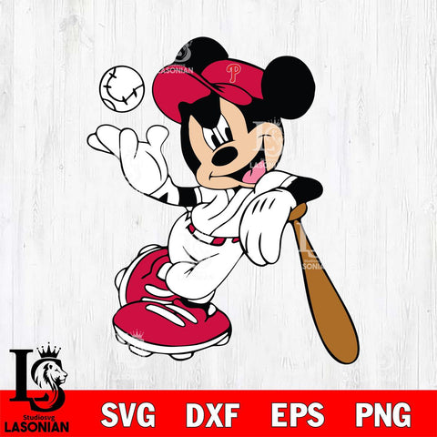 Philadelphia Phillies Mickey Svg Eps Dxf Png File, Digital Download, Instant Download