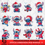 Philadelphia Phillies Stitch Christmas MLB Bundle 12 SVG DXF EPS PNG file, Cut file cricut, Instant Download