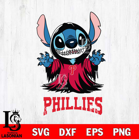 Philadelphia Phillies Stitch Ghost Svg Eps Dxf Png File, MLB svg, Digital Download, Instant Download