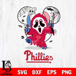 Philadelphia Phillies Stitch Ghost Face Halloween 2 Svg Eps Dxf Png File, Digital Download, Instant Download