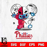 Philadelphia Phillies Stitch Horror Halloween 2 Svg Eps Dxf Png File, Digital Download, Instant Download