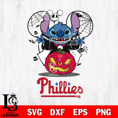 Philadelphia Phillies Stitch Horror Halloween Svg Eps Dxf Png File, Digital Download, Instant Download