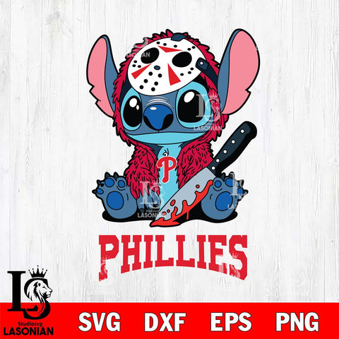 Philadelphia Phillies Stitch Jason Voorhees Svg Eps Dxf Png File, MLB svg, Digital Download, Instant Download