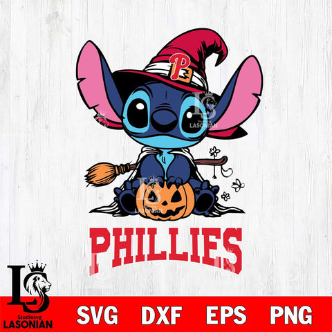 Philadelphia Phillies Stitch witch Svg Eps Dxf Png File, MLB svg, Digital Download, Instant Download