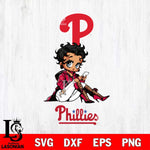 Philadelphia Phillies Style Black Fan Girl Betty Boop