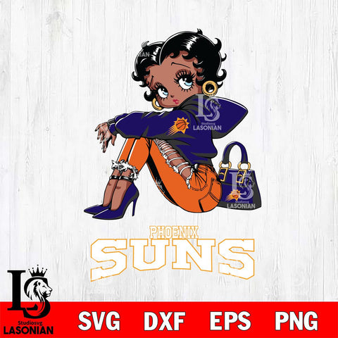 Phoenix Suns Betty Boop Black Fan Girl Svg Eps Dxf Png File, Digital Download, Instant Download