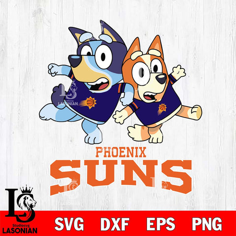 Phoenix Suns Bluey & Bingo 13 Svg Eps Dxf Png File, NBA svg, Digital Download, Instant Download